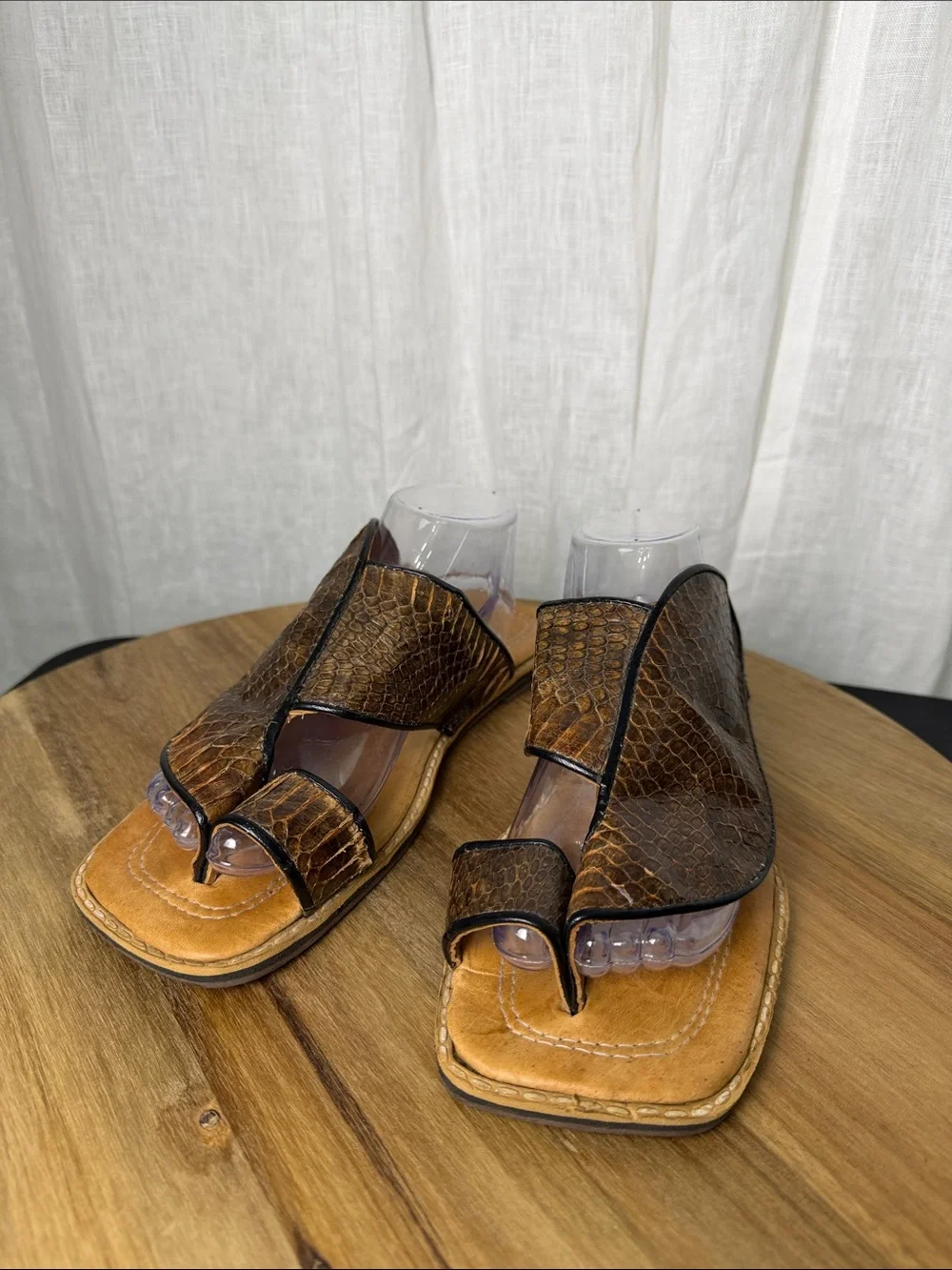 Brown Snakeskin Men’s Slide Sandals